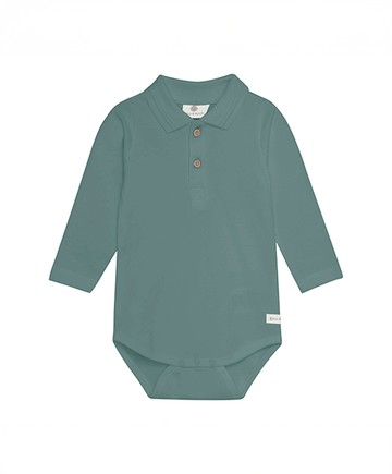 素面綠色長袖包屁衣80cm