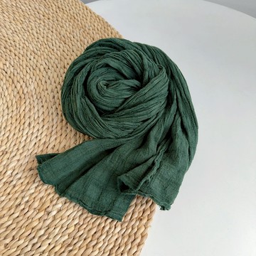 復古褶皺棉麻圍巾披肩331730