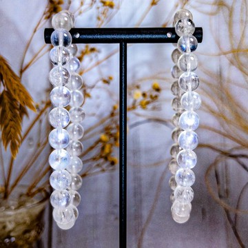 【斯里蘭卡透體藍月光石】5A顆顆透體帶效應|水晶手串 一物一拍