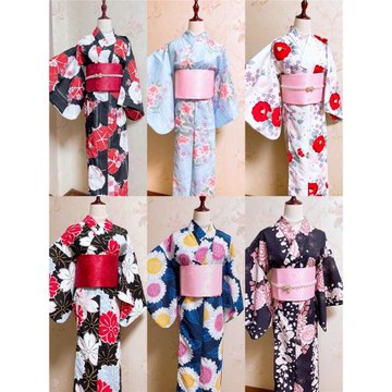 日本和服浴衣女 改良款式 穿著簡單 滌綸面料 不易皺可機洗不褪色