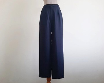 復古黑色高腰直筒長褲 女款 XS S 24 25 26