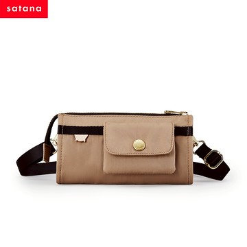 【satana】Soldier 長夾斜背包/多隔層斜肩包-摩卡慕斯(SOS2555-423)