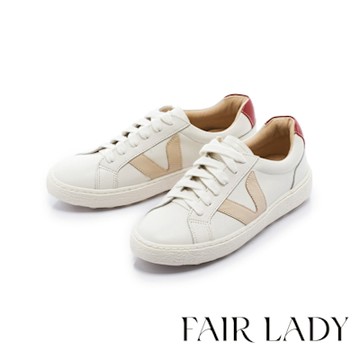 FAIR LADY 軟實力 側V拼接免綁帶厚底休閒鞋 洋紅 (502388)