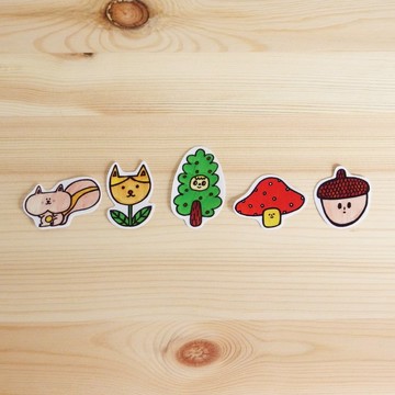 防水貼紙 魔法森林貼紙包 1包5入