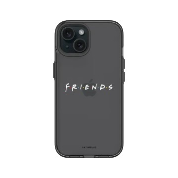iPhone 15 JellyTint 酷墨灰 - Friends - 六人行Logo(白）