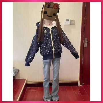 『ATC』秋季薄外套女波點外套顯瘦百搭春秋新款寬鬆休閒夾克潮流學生日常穿搭單品