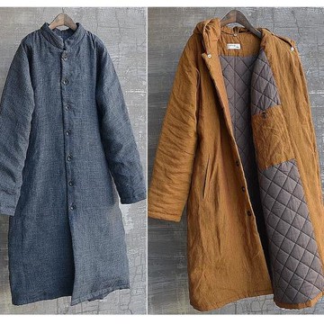 通用連帽立領棉花青春加厚長袍