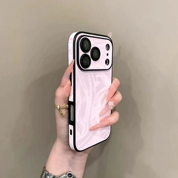 阿爾法水波紋 雪山毛絨質感 自帶鏡頭膜 防摔殼 用於iPhone17 i16 手機殼 i15 i14 i13 Pro