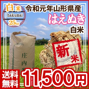 令和5年 山形県産 はえぬき 白米 精米済 25kg(5kg×5)（送料無料）