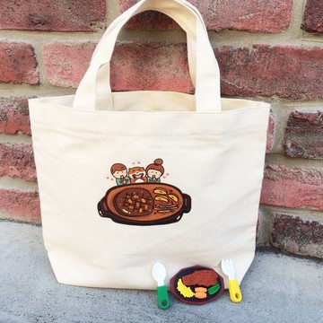 牛排の日常 帆布袋(午餐袋) 雙杯飲料袋 手工印製 Canvas bag