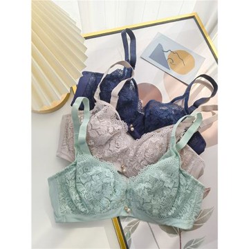 清倉！浪漫甜美~法式超薄水晶杯 性感蕾絲舒適軟鋼圈上托聚攏文胸