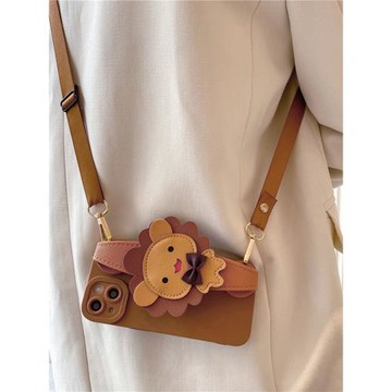 卡通獅子腕帶適用vivox200手機殼x100pro新款女x90s斜挎vivos20/s19/s18/s17背帶s30掛繩iqooz9保護套y78全包