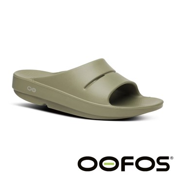 【OOFOS】Ooahh 男紓壓休閒涼拖鞋『FOLI淺橄欖綠』M1100K 戶外.旅遊.健行.沙地.水上活動.水陸鞋.溯溪