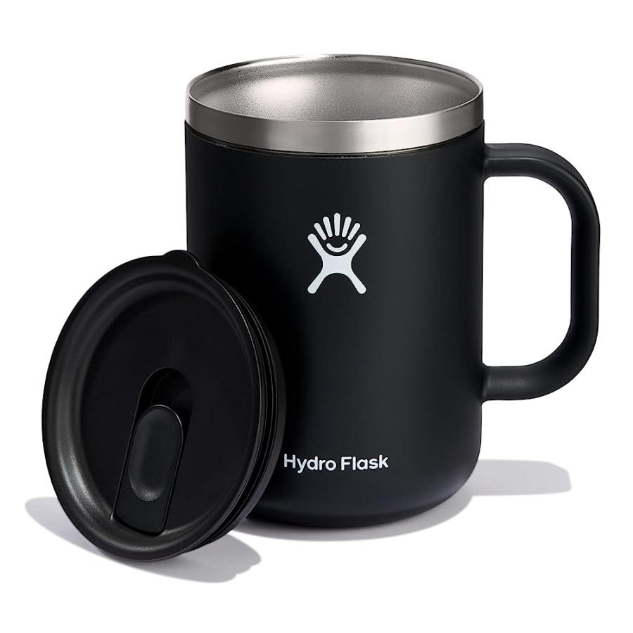 HYDRO FLASK MUG STAINLESS STEEL REUSABLE TEA COFFEE TRAVEL MUG VACUUM INSULATED, BPA-FREE, NON-TOXIC BLACK 24 OZ