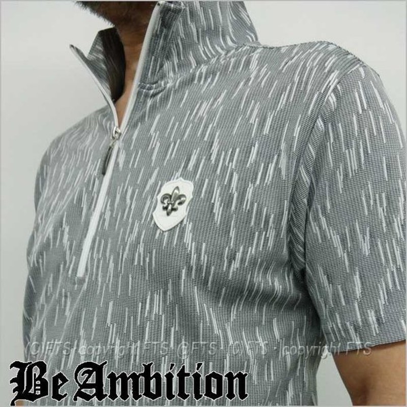 Be Ambition ジップアップ 半袖ｔシャツ 半袖ポロシャツ メンズ ジャガード飛柄 ユリ紋章 春夏 グレー おしゃれ カッコいい ブランド 通販 Lineポイント最大0 5 Get Lineショッピング