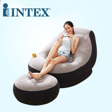 懶人沙發  INTEX68564 植絨充氣沙發組合 懶人休閑折疊躺椅座椅