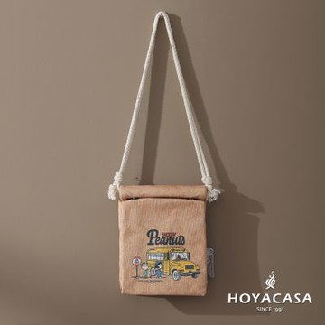 【HOYACASA 】x史努比聯名系列-紙袋造型2way帆布包-黃色校車