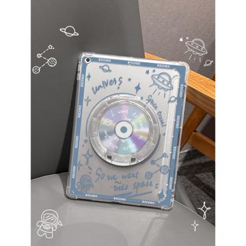 適用于ipadair5保護套彩虹光碟2022新款蘋果air5/4/3帶支架pro11旋轉10亞克力平板mini6/5后殼第9代防摔10.2