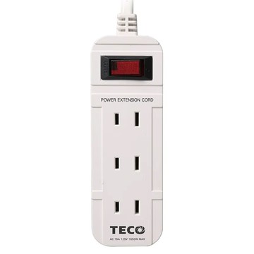 TECO 東元 一開四插轉接電源線組 1.8M(6尺) AC 110V 15A  白色  1個