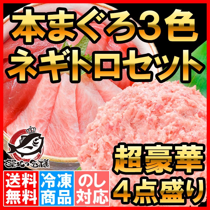 送料無料 本マグロ 本まぐろ 3色セット 大トロ 中トロ 赤身 各200g 超豪華 3色 合計600gセット＋王様のネギトロ500g（本まぐろ 本マグロ 本鮪）