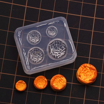 迷你巴斯克蛋糕微縮食玩diy矽膠模具粘土軟陶忌廉巴斯克蛋糕模具 翻糖模具 黏土工具