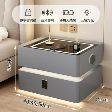 【含稅/免運】 智慧床頭柜帶燈2025新款實木臥室輕奢高級感簡約現代床邊收納柜