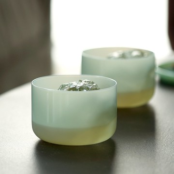 日本ideaco 復古風奶玉玻璃杯2入組-180ml-多色可選