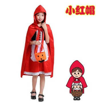 格林童話故事人物演出服女童小紅帽服裝cosplay角色扮演表演裙子