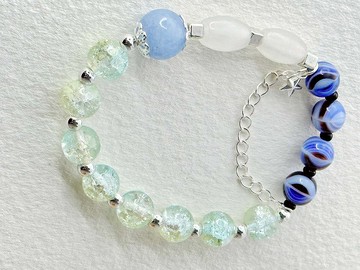 Meowflat輕珠寶 半寶石塔羅手鍊 彈力繩穿脫方便-- XV. 魔鬼