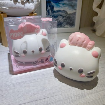 超值大特價🉐喵喵有魚慢回彈💕貓咪慢回彈 濕軟黏手 一按一個坑 慢回彈squishy