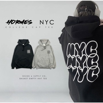 [HORMES](12004)Nyc 500磅厚磅 簍空帽tee #寬鬆 落肩 韓國 NYC空心字帽踢
