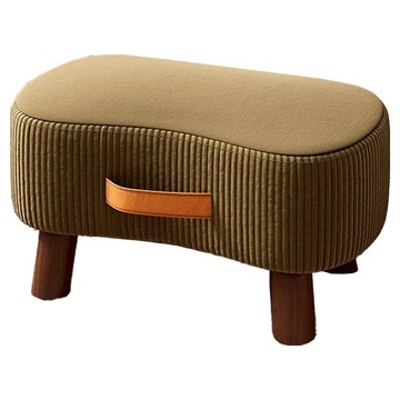 小麥購物 簡約絨布實木沙發凳 L1421 40 x 28 x 23cm  1個  軍綠色