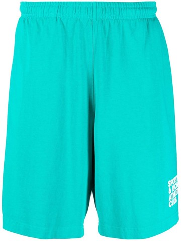 Sporty & Rich - logo-print track shorts - unisex - Cotton - S - Blue