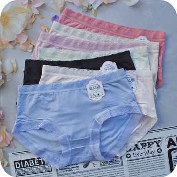 適合L 透氣棉質內褲 素面 女生內褲 中低腰 彈性舒適 女三角褲 蕾絲  現貨 蕎琪