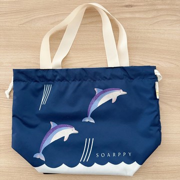 飛旋海豚的跳躍-防潑水手提束口袋