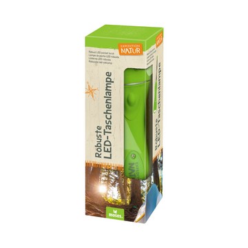 moses. 小探險家 LED野外防震手電筒 超白光燈珠 照明範圍廣 TPR包覆 好抓握  1個  綠色