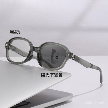 👓多焦老花眼鏡👓【6028】看遠看近老花眼鏡多焦點時尚便攜可折疊男女感光變色橢圓狂老花鏡 ND3S