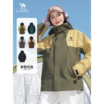 駱駝蛟龍沖鋒衣女裝2025春秋防水防風外套戶外夾克情侶登山服