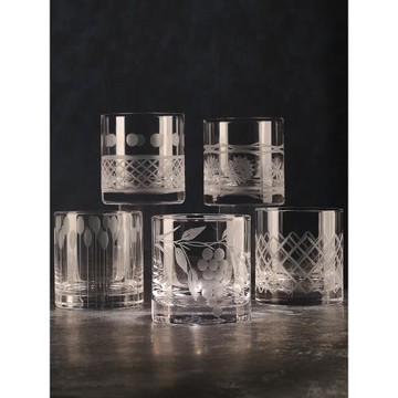 酒吧源創網紅輕奢威士忌杯日式水晶純手工刻花古典杯冰球杯洋酒杯