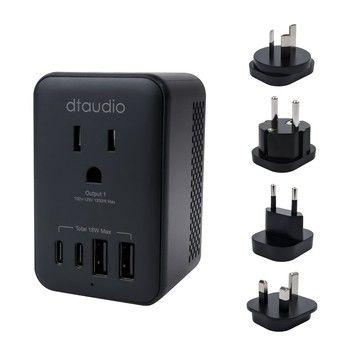 DTAudio 六合一 萬國旅行降壓轉接頭 附收納袋 GA-TF110-K  1套