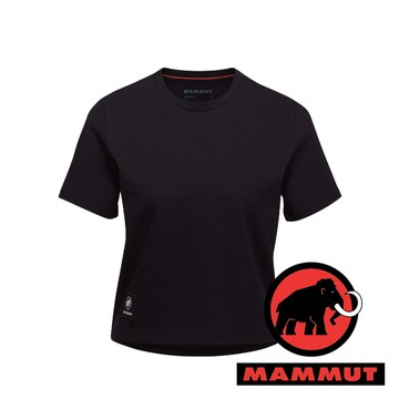 【MAMMUT 長毛象】Massone女短版圓領短袖棉T恤『黑』1017-05180 戶外 露營 登山 健行 休閒 時尚 旅遊 短袖 上衣 T恤