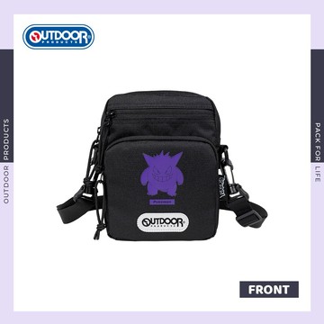 【OUTDOOR】寶可夢Pokemon-耿鬼直式側背包-黑色