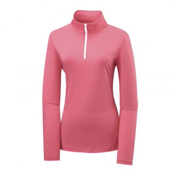 【【蘋果戶外】】山林 51P20 39 珊瑚紅 女 透氣排汗抗UV上衣 半門襟 長袖 吸濕排汗衣 防曬抗UV 春夏 Mountneer