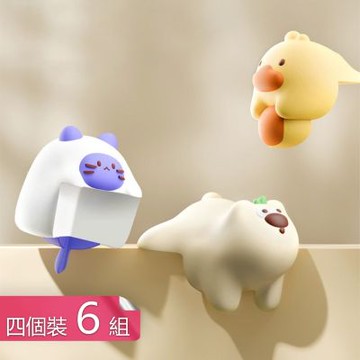 【荷生活】可愛動物造型加厚加寬安全防撞貼 黏貼式軟彈三面包裹防撞角-6組