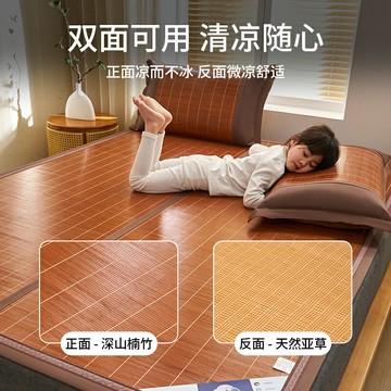 涼席竹席夏天2025新款夏季冰絲草席家用雙面席子冬夏兩用床墊