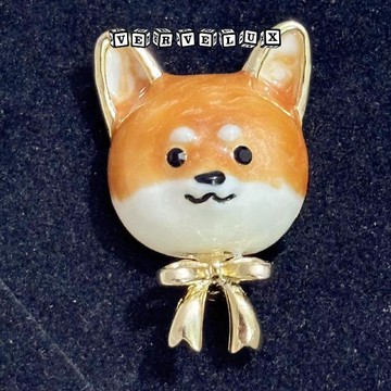 两件9.9折🔥臺灣出貨🔥可開發票✅24新款可愛滴油黃色小柴犬胸針鍍百搭男女同款動物別針西服配飾