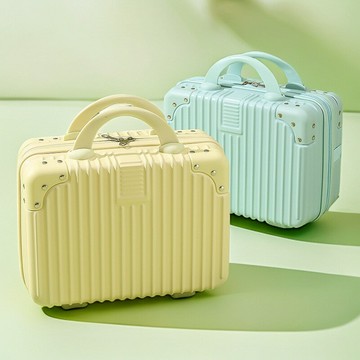 定制小手提箱14寸化妝箱迷你小行李箱伴手禮小型輕便化妝包密碼箱