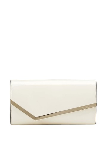 Jimmy Choo - Emmie leather clutch bag - women - Calf Leather/Lambskin/Brass/Polyamide/Polyurethane/Recycled Polyamide - One Size - White
