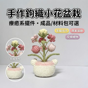 🔥新品🔥毛線手工diy小花花束盆栽鉤針編織材料禮物擺件材料包鉤針DIY手工材料包 永生花束 花朵鉤織