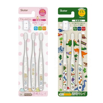 Skater 兒童牙刷 3入組(3-5歲)-角落生物粉/恐龍